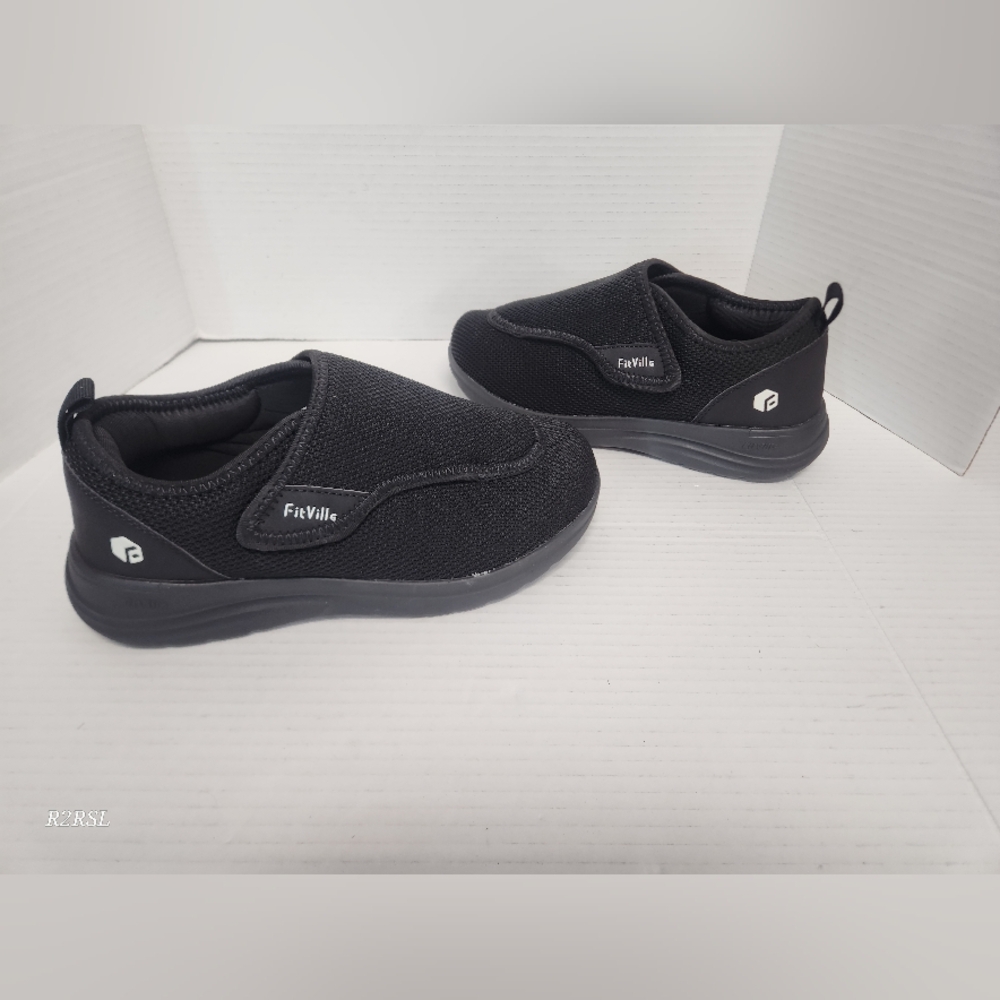 Fitville Orthopedic Wings V2 Easytop Black Shoes Womens 7.5(runs  Big) NWOT